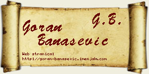 Goran Banašević vizit kartica